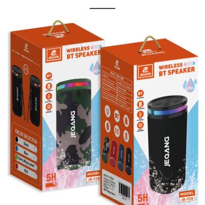 JEQANG JB-728 Bluetooth RGB Stereo Sound Boombox IP65 Waterproof with 10-15h Battery Life, Long Endurance for Home and Outdoor Use