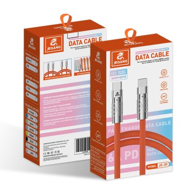 Jeqang JC-31 C-ios Fast Charging 1m Cable PC & TPE Silicone with Copper & Braid Shielding Smart Computer & Car Use 5A Current